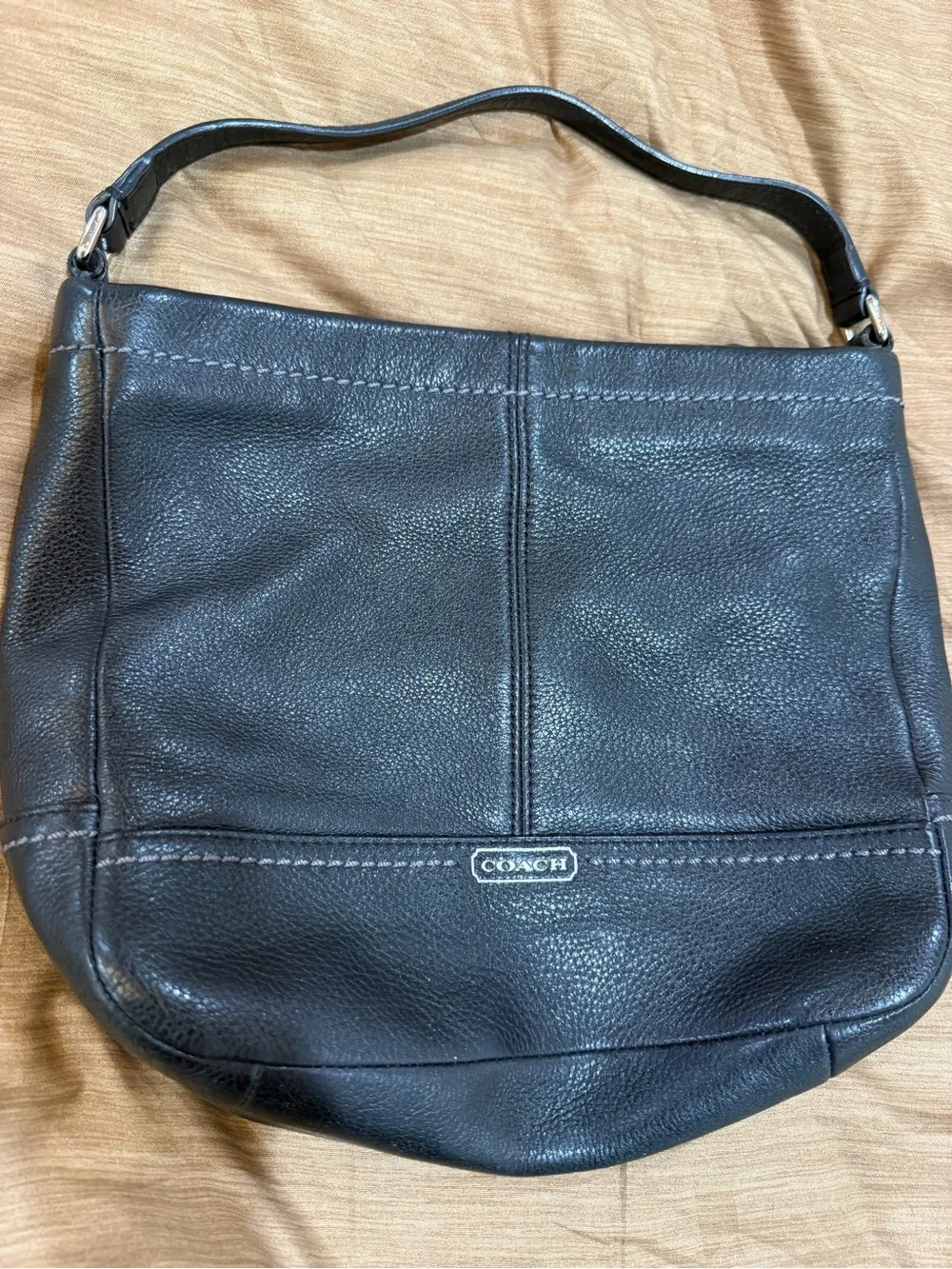 Coach Black Pebbled Leather Shoulder Bag